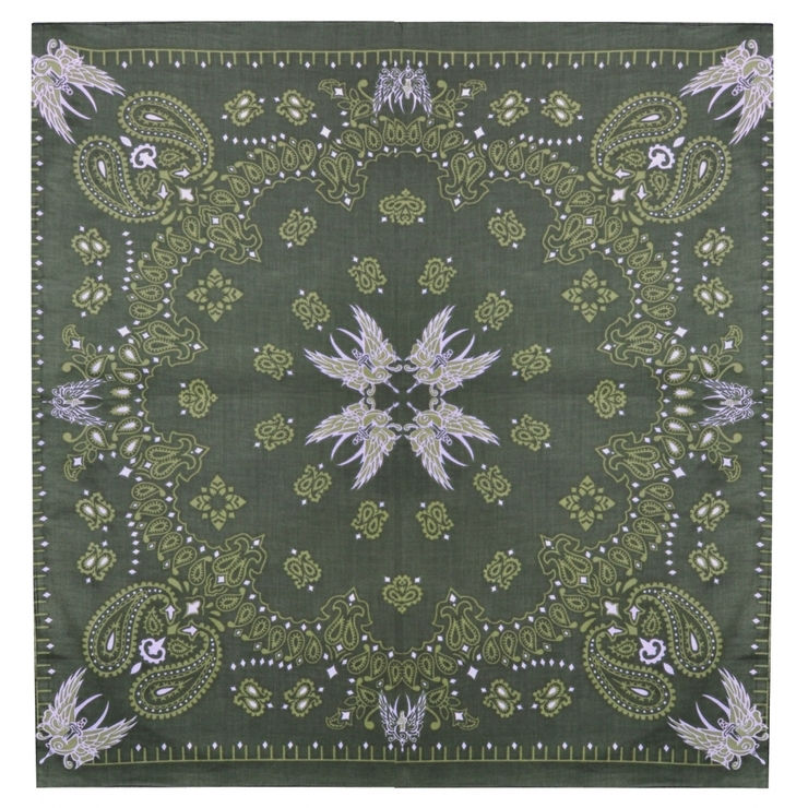 Бандана Турецький візерунок на тлі кольору оливи
