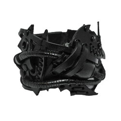 Кожаный Браслет Стимпанк черный (bsp-43)