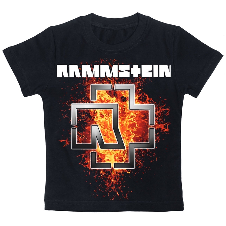 Дитяча футболка Rammstein (flaming logo) чорна Дитяча футболка Rammstein (flaming logo) чорна