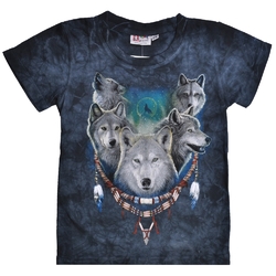 Детская футболка Волки - Ловец снов (Rock Eagle,Tie Dye)