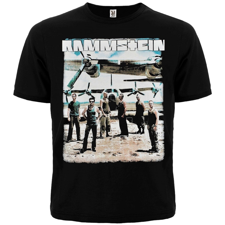 Футболка Rammstein (фото групи біля літака)