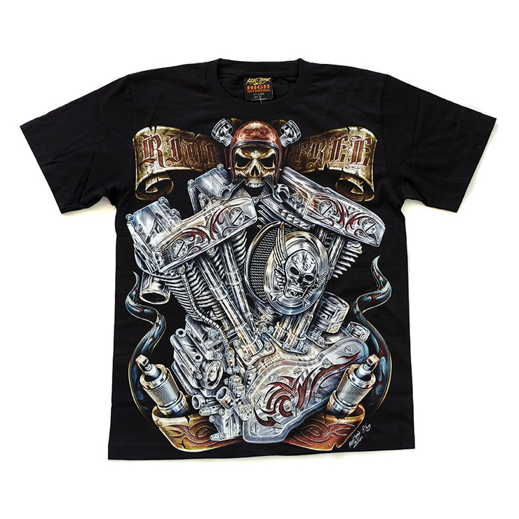 Футболка Ride Free (мотор) світиться в темряві Футболка Ride Free (мотор) світиться в темряві