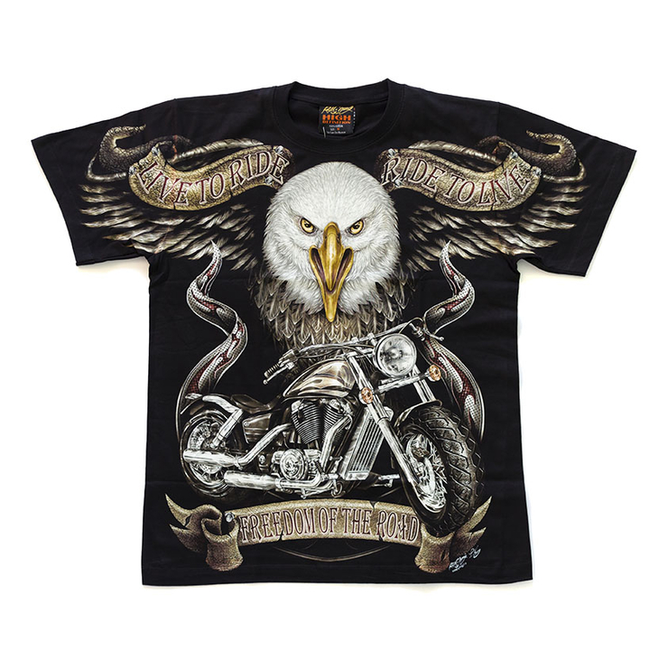 Футболка Орел з мотоциклом (Harley-Davidson) світиться в темряві Футболка Орел з мотоциклом (Harley-Davidson) світиться в темряві