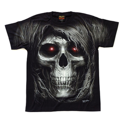 Футболка Череп з волоссям і червоними очима (світиться в темряві) (Rock Chang, High Definition Full HD-glow in the dark)
