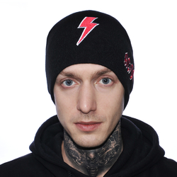 Шапка з вишивкою AC/DC (блискавка) чорна Шапка з вишивкою AC/DC (блискавка) чорна