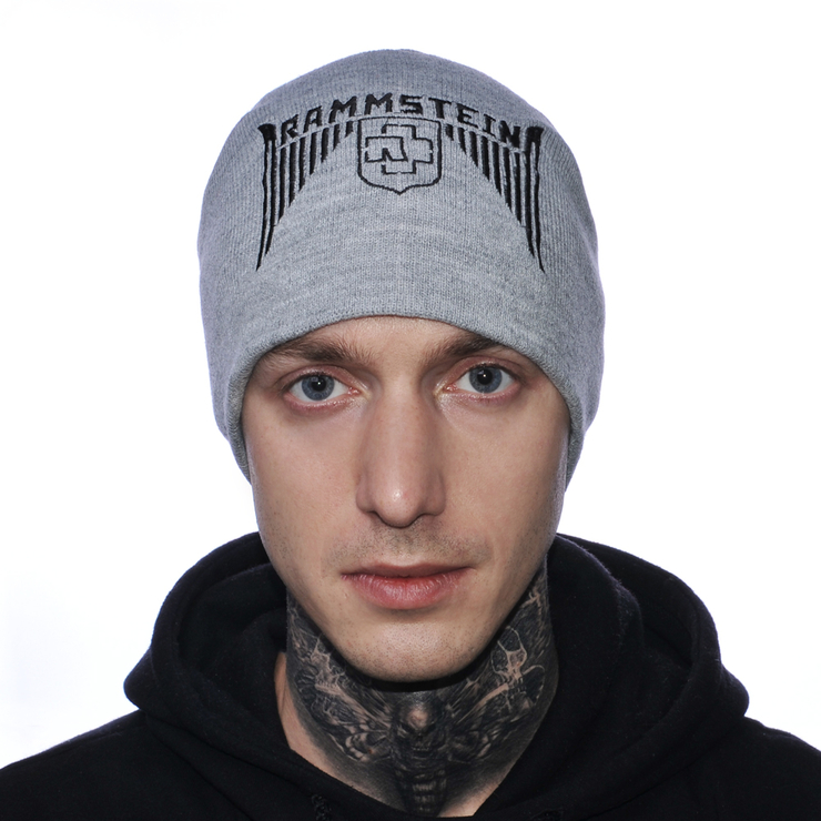 Шапка с вышивкой Rammstein серая Шапка с вышивкой Rammstein серая