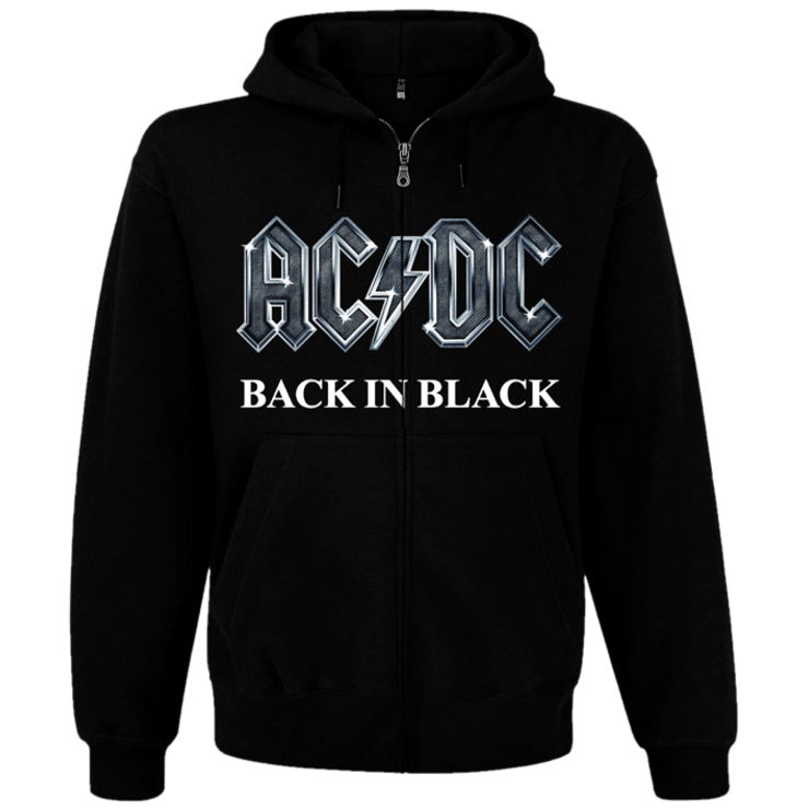 Худі AC/DC "Back In Black" на блискавці Худі AC/DC "Back In Black" на блискавці