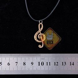 Кулон Скрипковий ключ з візерунком (бронзовий колір)