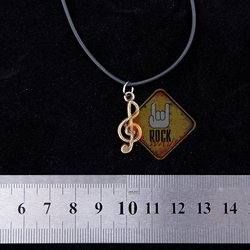 Кулон Скрипичный ключ (бронзовый цвет)