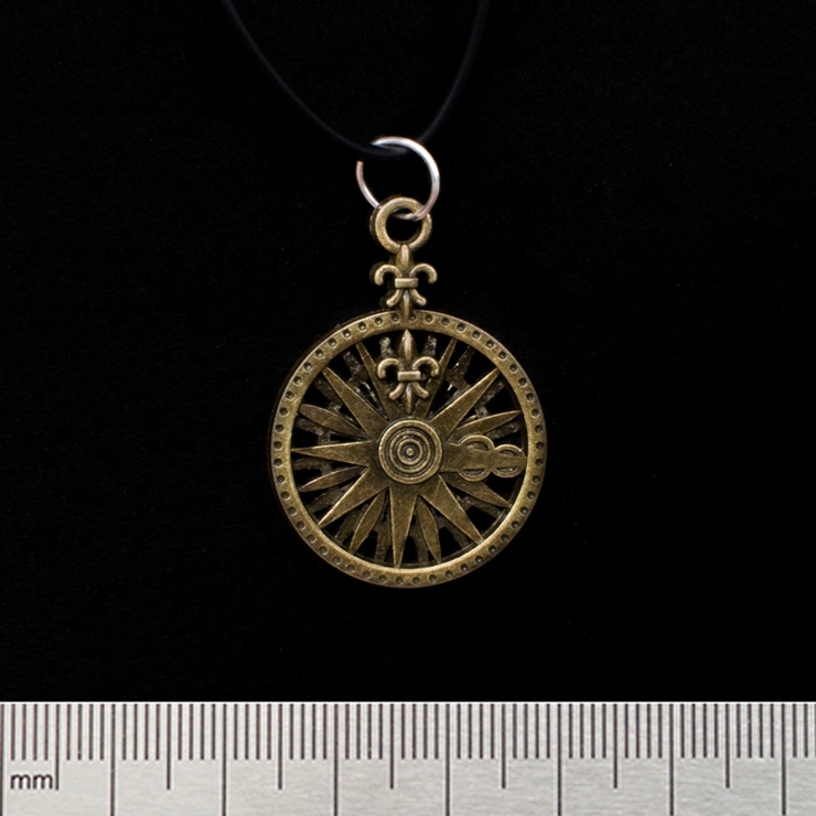 Кулон Роза вітрів з геральдичною лілією(колір бронза) Кулон Роза вітрів з геральдичною лілією(колір бронза)