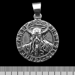 Кулон двосторонній Вікінг, Валкнут (Футарк) (SS-023)