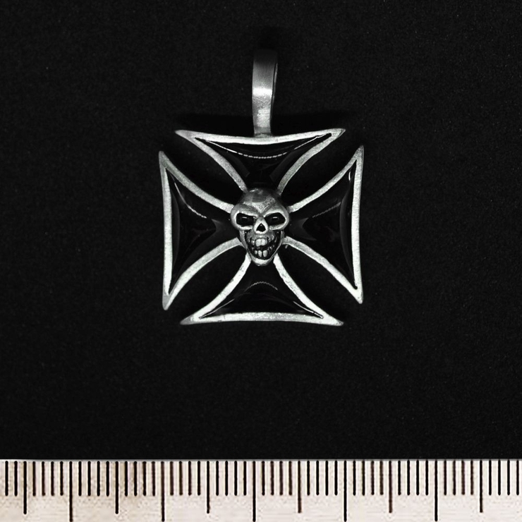 Кулон Тамплієрський хрест з черепом чорний (pth-088) Кулон Тамплієрський хрест з черепом чорний (pth-088)
