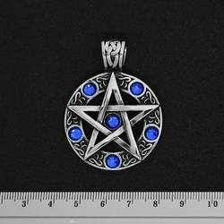 Кулон Пентаграмма с синими камнями (SS-033)
