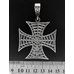 Кулон готичний Тамплієрський хрест чорний з білою смугою Кулон готичний Тамплієрський хрест чорний з білою смугою