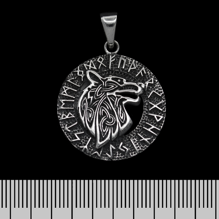Кулон Fenrir (Футарк) (серебро, 925 проба)