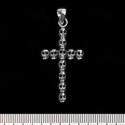 Кулон Крест из черепов (серебро, 925 проба)