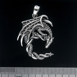 Кулон Крылатый дракон (серебро, 925 проба)