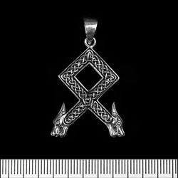 Кулон Руна Одал (Odal rune) (серебро, 925 проба)