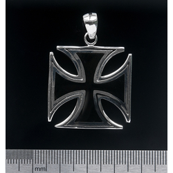Кулон Тамплиерский крест черный (серебро, 925 проба)