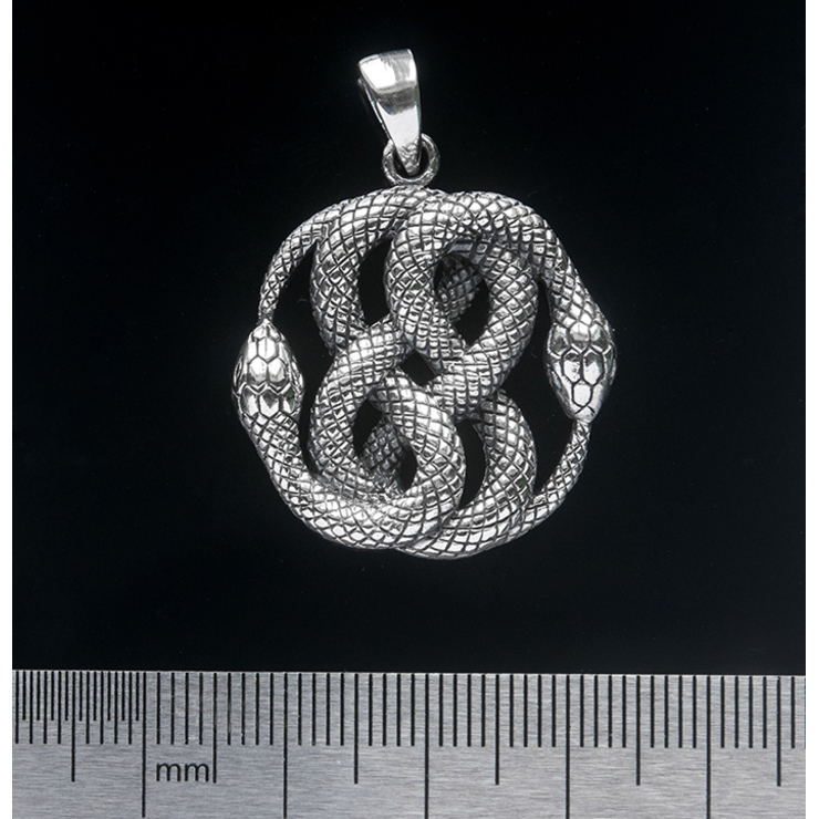 Кулон Уроборос две змеи (срібло, 925 проба)