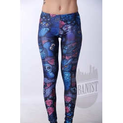 Легінси "Сови з квітами" (матеріал: поліестер/спандекс)