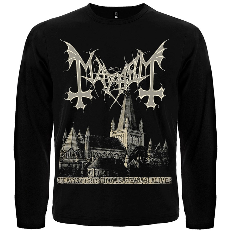 Футболка с длинным рукавом Mayhem "De Mysteriis Dom Sathanas" Футболка с длинным рукавом Mayhem "De Mysteriis Dom Sathanas"