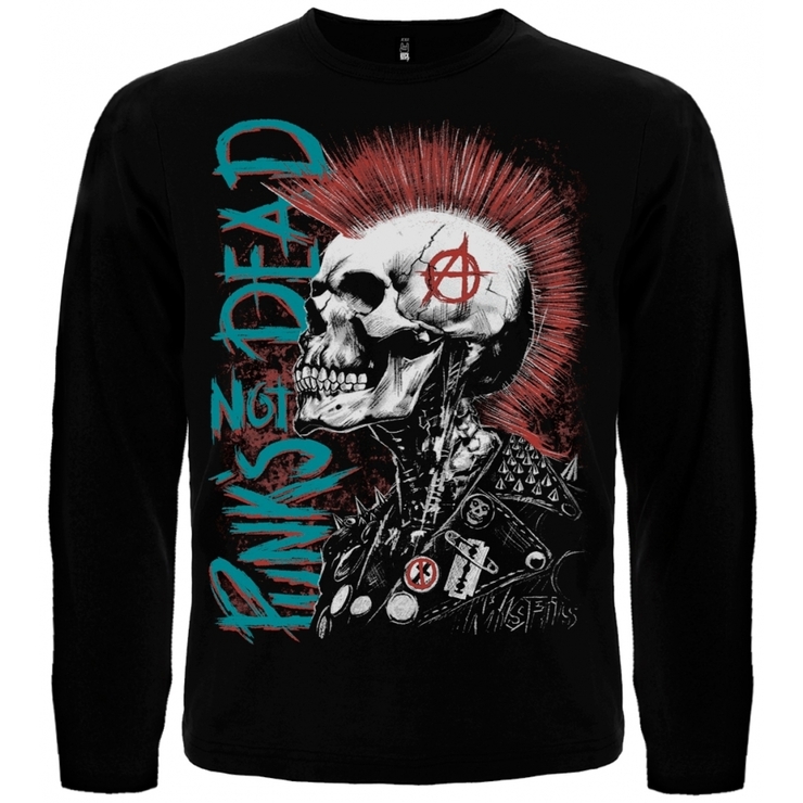 Футболка з довгим рукавом Punk’s Not Dead (скелет з ірокезом) Футболка з довгим рукавом Punk’s Not Dead (скелет з ірокезом)