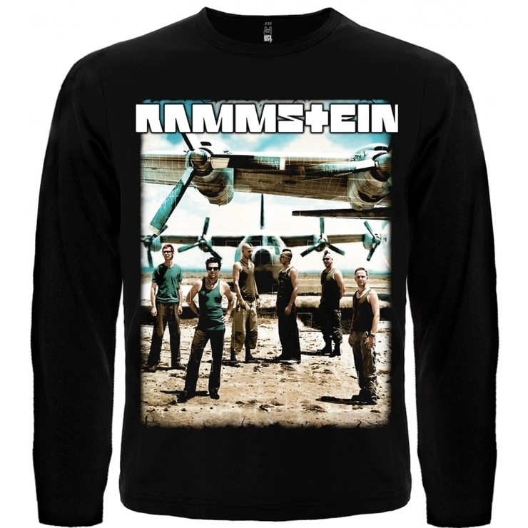 Футболка с длинным рукавом Rammstein (фото группы возле самолета)