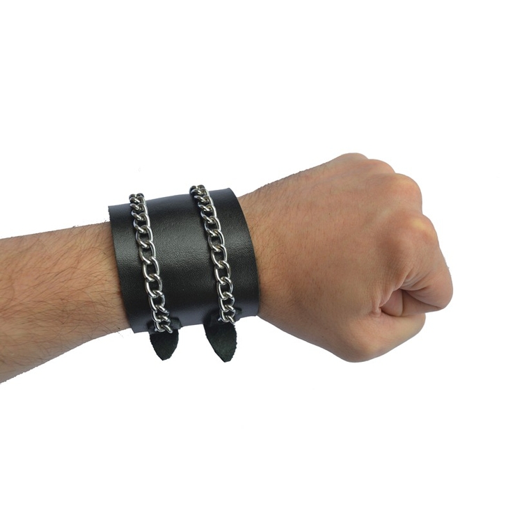 Напульсник на 2 ремінця з ланцюжками №63 Напульсник на 2 ремінця з ланцюжками №63