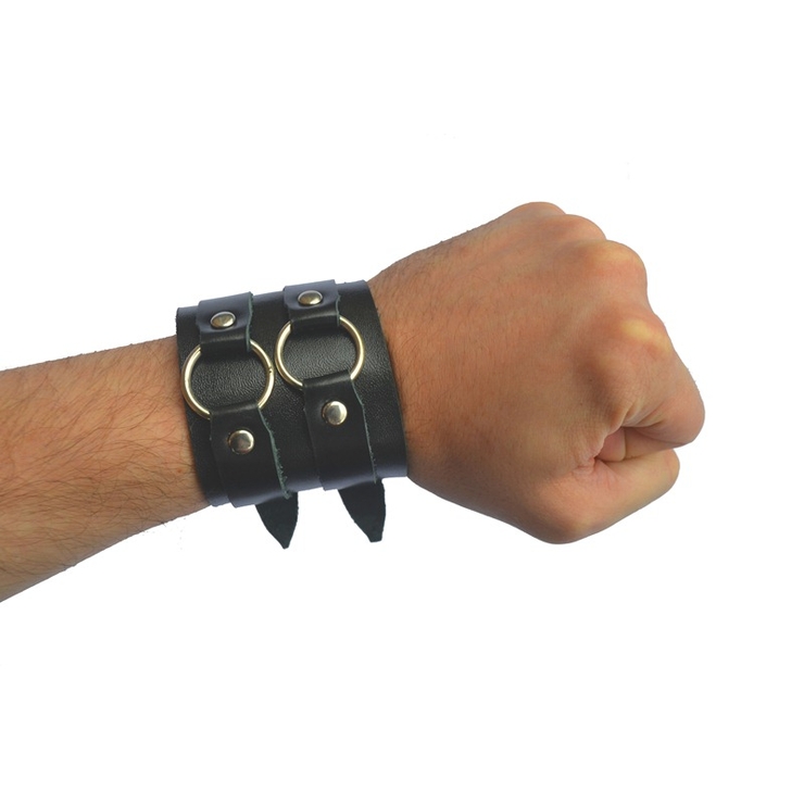 Напульсник на 2 ремінця з великими кільцями №72