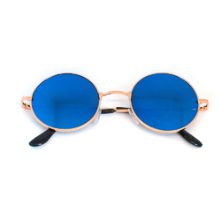 Очки солнцезащитные (SG-004) синий, оправа цвет золотой