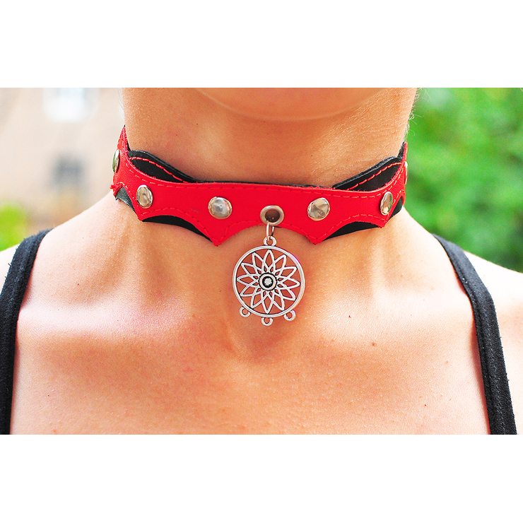 Шкіряний чокер (ar-001) з кулоном Ловець снів Шкіряний чокер (ar-001) з кулоном Ловець снів