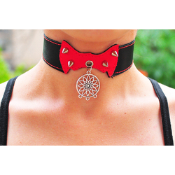 Шкіряний чокер (ar-003) з кулоном Ловець снів Шкіряний чокер (ar-003) з кулоном Ловець снів