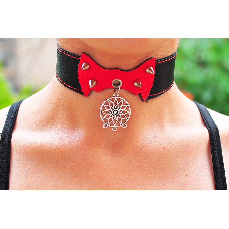 Шкіряний чокер (ar-003) з кулоном Ловець снів