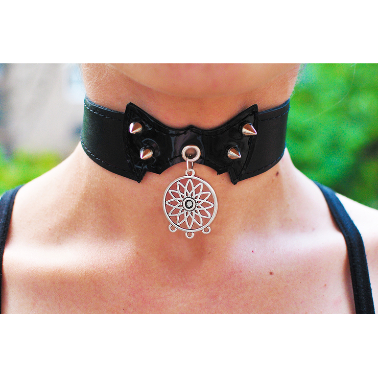 Шкіряний чокер (ar-004) з кулоном Ловець снів Шкіряний чокер (ar-004) з кулоном Ловець снів