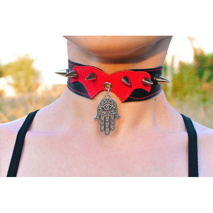 Шкіряний чокер (ar-007) з кулоном Рука Бога (Хамса) Шкіряний чокер (ar-007) з кулоном Рука Бога (Хамса)