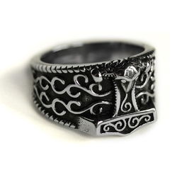 Перстень Молот Тора з візерунком (rng-082)