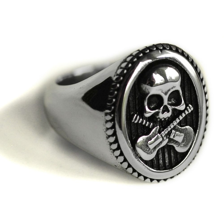 Перстень Череп з гітарами (rng-083) Перстень Череп з гітарами (rng-083)