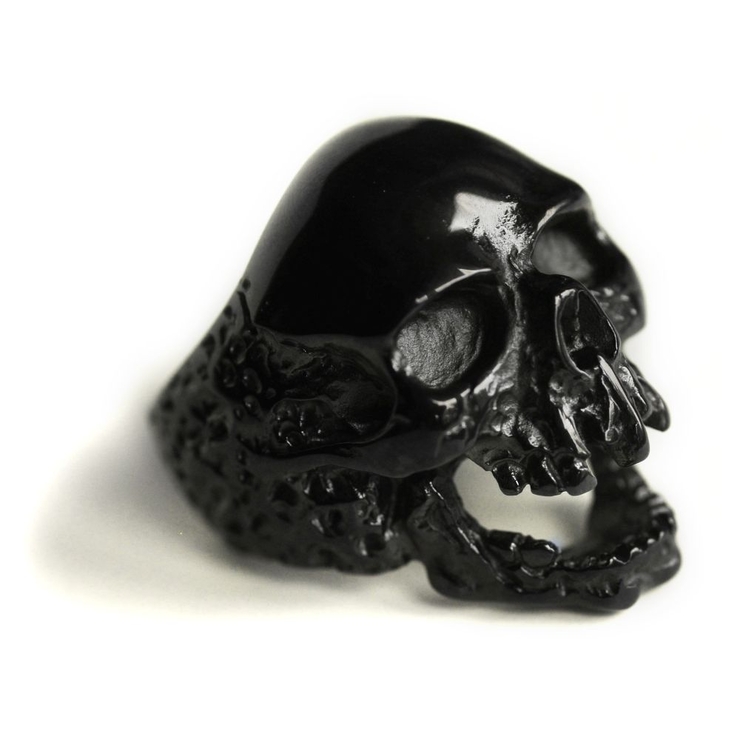 Перстень Череп 2 (чорний) (rng-090)