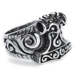 Перстень Молот Тора с візерунками (rng-057)