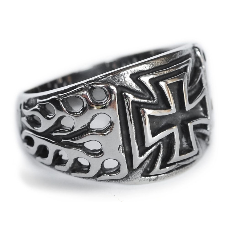 Перстень Тамплієрський хрест з вогнями (rng-061)