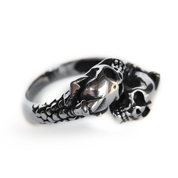Перстень Два черепа з кігтями (rng-073)