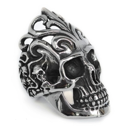 Перстень Величезний череп з візерунками (rng-074)