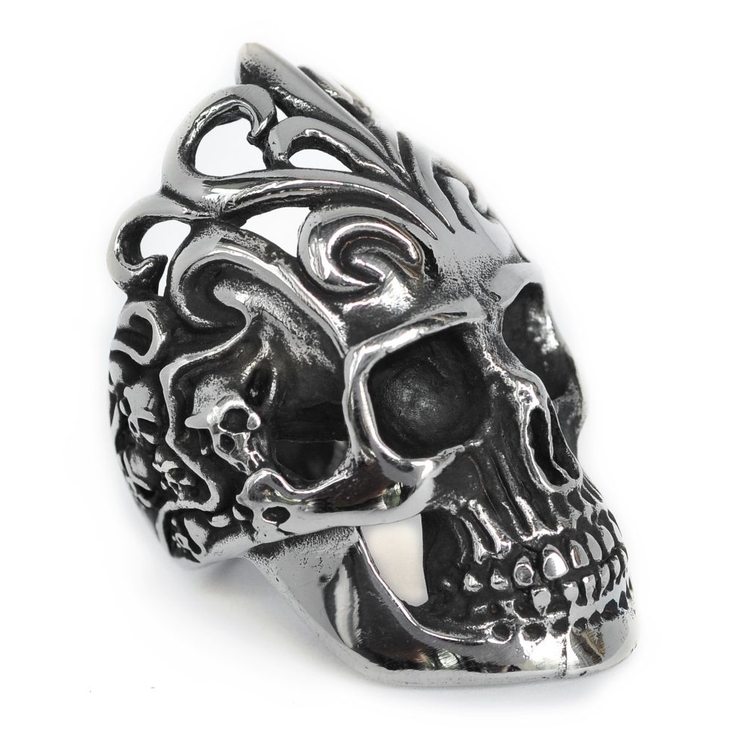 Перстень Величезний череп з візерунками (rng-074) Перстень Величезний череп з візерунками (rng-074)