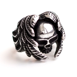 Перстень Череп з перьями (rng-012)