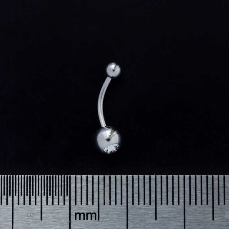 Банан (хір.сталь, колір сталевий, камень білий(брова, інтим, вухо) (b-020)