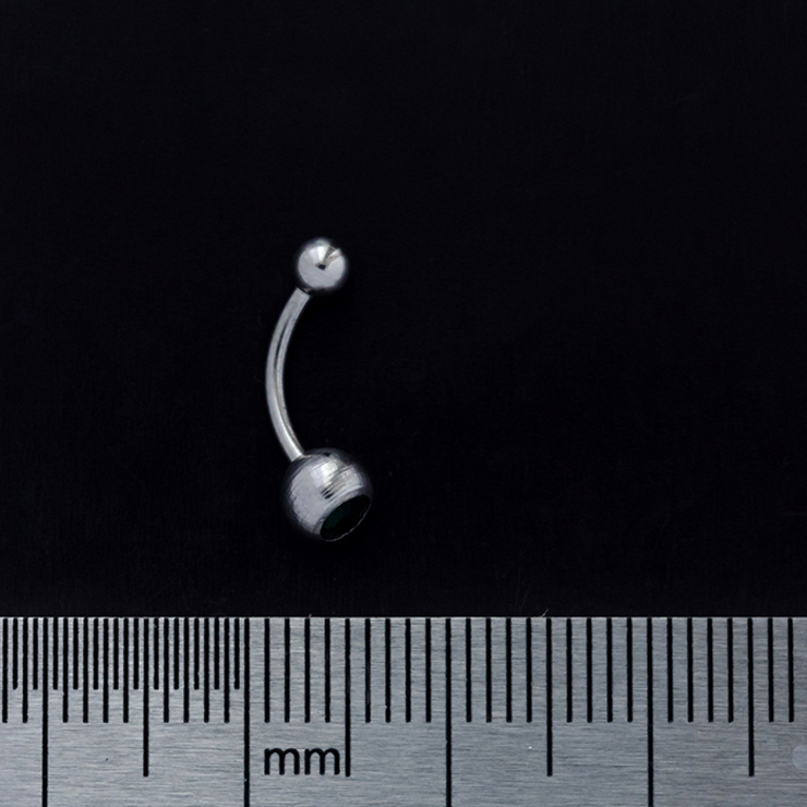 Банан (хир.сталь, цвет стальной, камень зеленый(бровь, интим, ухо)(b-023) Банан (хир.сталь, цвет стальной, камень зеленый(бровь, интим, ухо)(b-023)