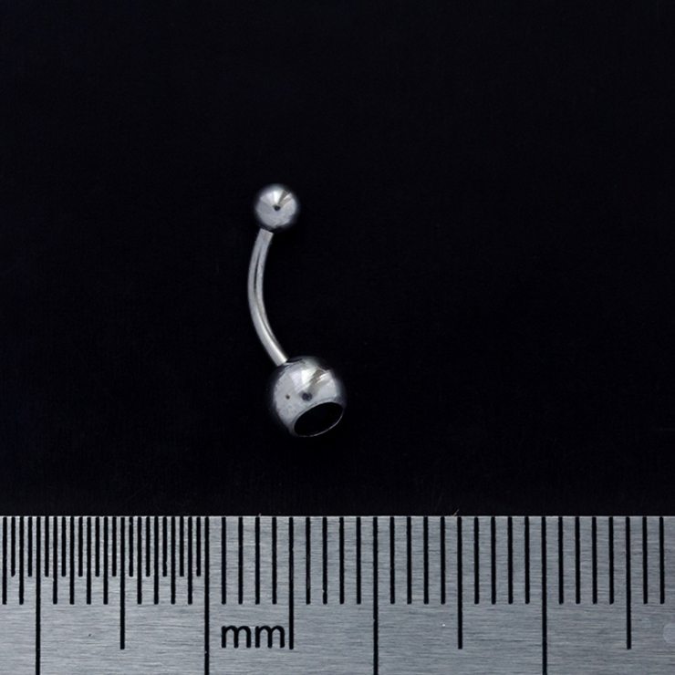 Банан (хир.сталь, цвет стальной, камень черный(бровь, интим, ухо)(b-029) Банан (хир.сталь, цвет стальной, камень черный(бровь, интим, ухо)(b-029)