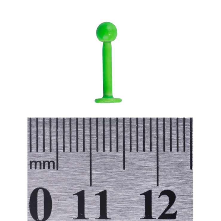 Лабрет (хир.сталь, цвет зеленый) (l-018)