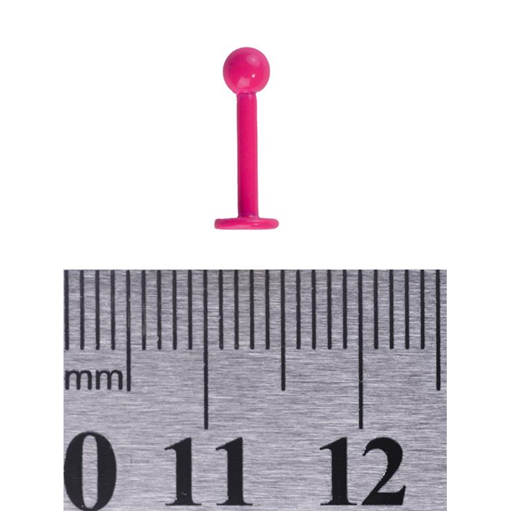 Лабрет (хир.сталь, цвет малиновый) (l-021)